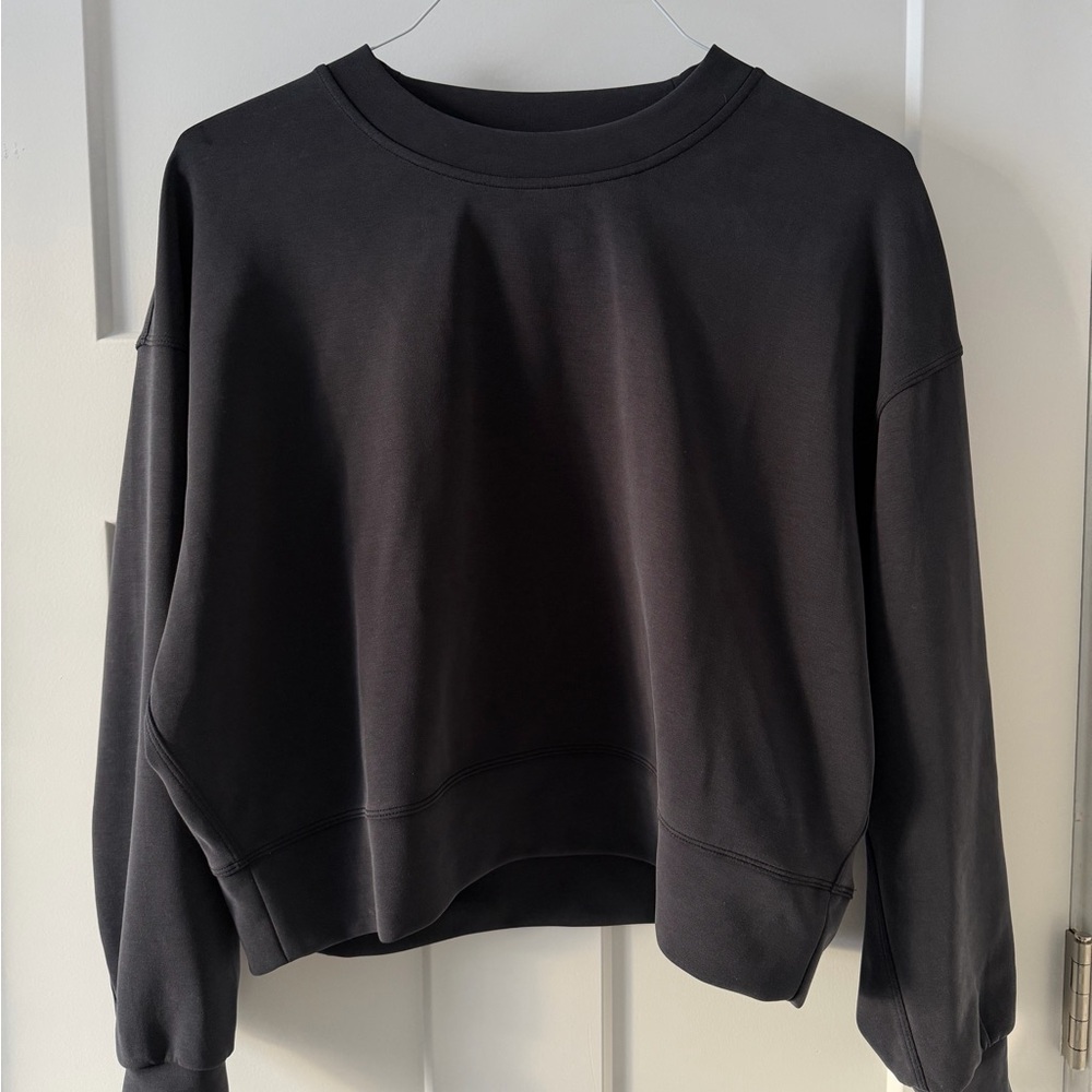 Lululemon Softstreme Perfectly Oversized Cropped Crew (Black | 8 | Medium)